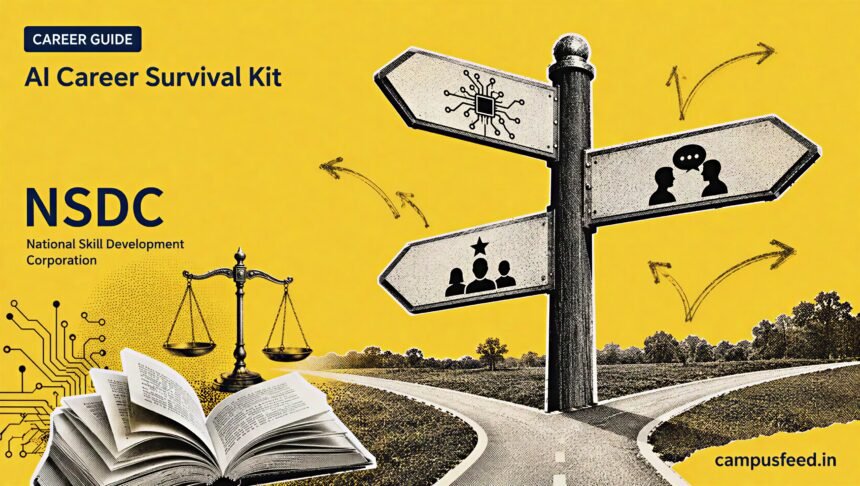 AI Career Survival Kit guide showing career paths and human skills for students in 2026