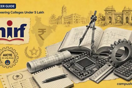 Engineering Colleges Under 5 Lakh guide showing PSG Tech, NIRF ranking cues, engineering tools and affordable four-year BTech fees for 2026