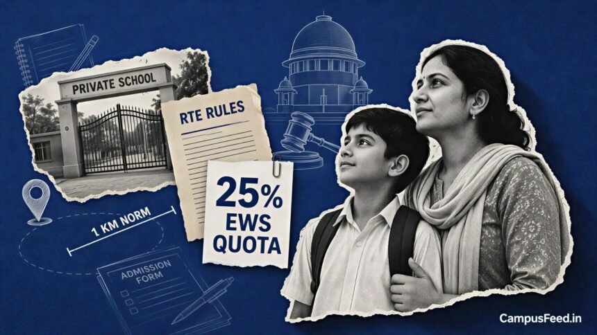 EWS admission rules 2026 update on RTE 25 percent quota, 1-km neighbourhood norm, and Education Ministry reforms