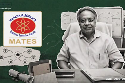 Vineet Kumar Gupta, MATES Chairman, represented through a boardroom strategy scene linking MAIT, MAIMS, ethics, skills and responsible citizenship