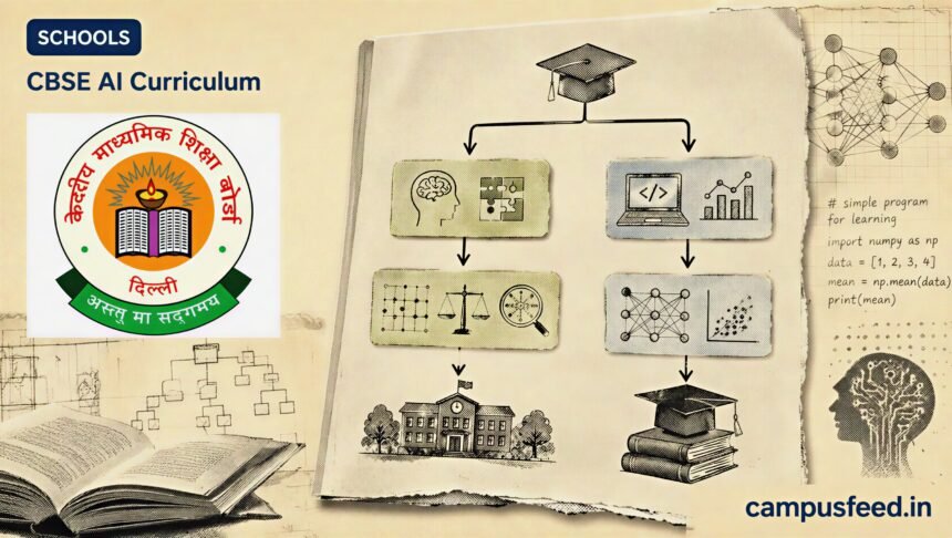 CBSE AI curriculum flowchart explains optional skill subjects for Classes 9 to 12 and compulsory rollout timelines from 2026-27