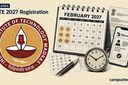 IIT Madras GATE 2027 registration calendar collage showing GOAPS application dates, DigiLocker verification cues and official IIT Madras branding