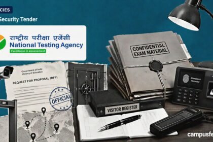 NTA Security Tender visual with official NTA emblem, secured policy files, biometric access equipment, and protected examination records