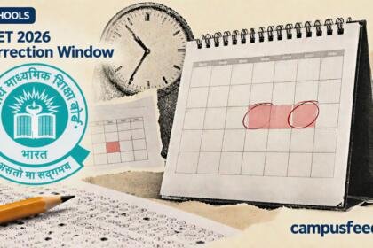 CBSE calendar and exam-paper collage for CTET 2026 Correction Window, highlighting the September 7 to 10 correction period at ctet.nic.in