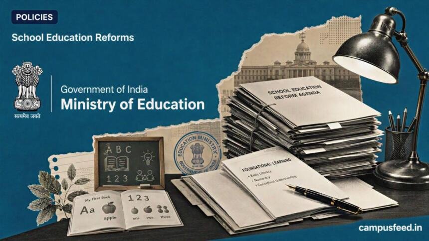 New School Education Reforms Get a Major Push in Joshi Meeting 1 Ministry of Education policy desk represents school education reforms focused on foundational learning, classroom innovation and the next phase of implementation
