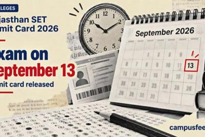 University of Kota exam calendar collage for Rajasthan SET Admit Card 2026, with September exam timing and official university context