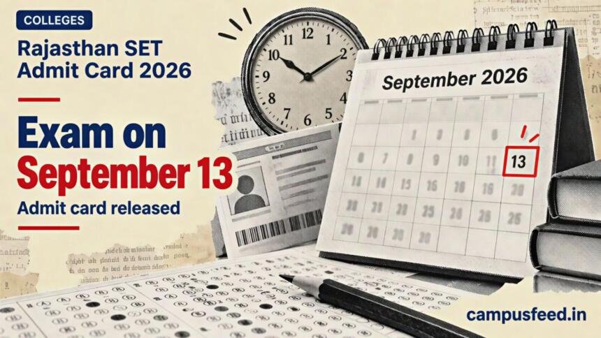 University of Kota exam calendar collage for Rajasthan SET Admit Card 2026, with September exam timing and official university context