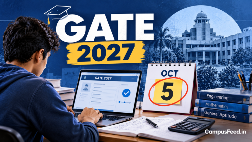 GATE 2027 Registration Ends Today: Apply Now For Big Relief 1 GATE 2027 registration deadline closes October 5 without late fee under IIT Madras