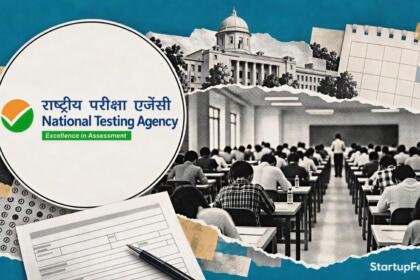 JEE Main 2027 session 1 exam schedule represented by NTA emblem, examination hall and application documents